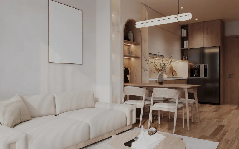 ديكور صالة صغيرة مفتوحة: 8 خطوات تحول المساحة إلى فضاء مميز 17 9 7 11zon 10