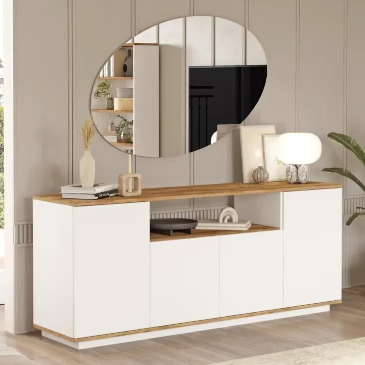أفضل النصائح لاختيار اشكال مرايات بوفيه مودرن 13 buffet effet bois blanc 8 11zon