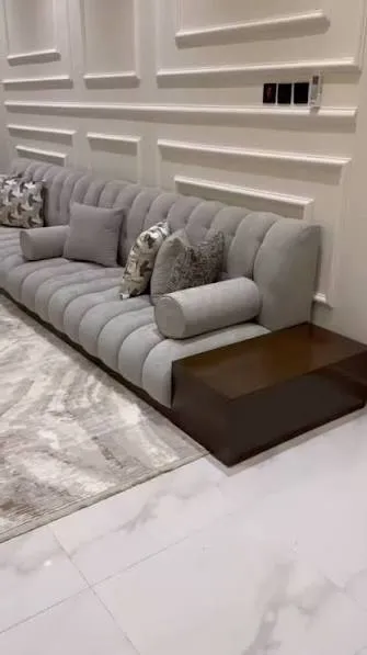 مجلس بكنب رمادي أنيق